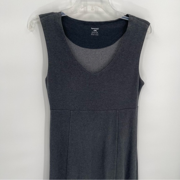 Horny Toad Womens Gray V-Neck Sleeveless Tank Dress Size Medium Micro stripe - Picture 4 of 9